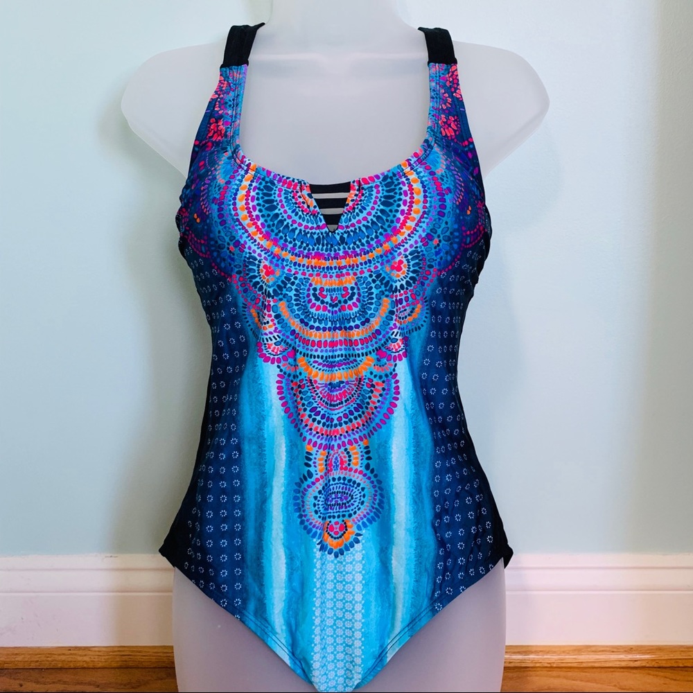 NWT • Jantzen • Watercolor Placement Swimsuit - Picture 6 of 8
